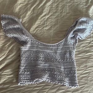 lavender crochet crop top